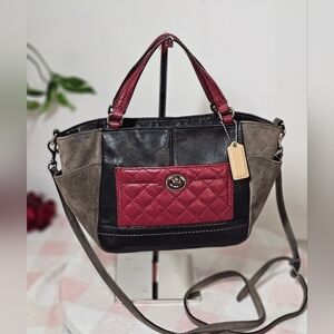 Coach Leather Suede Crossbody HandBag Bag EUC